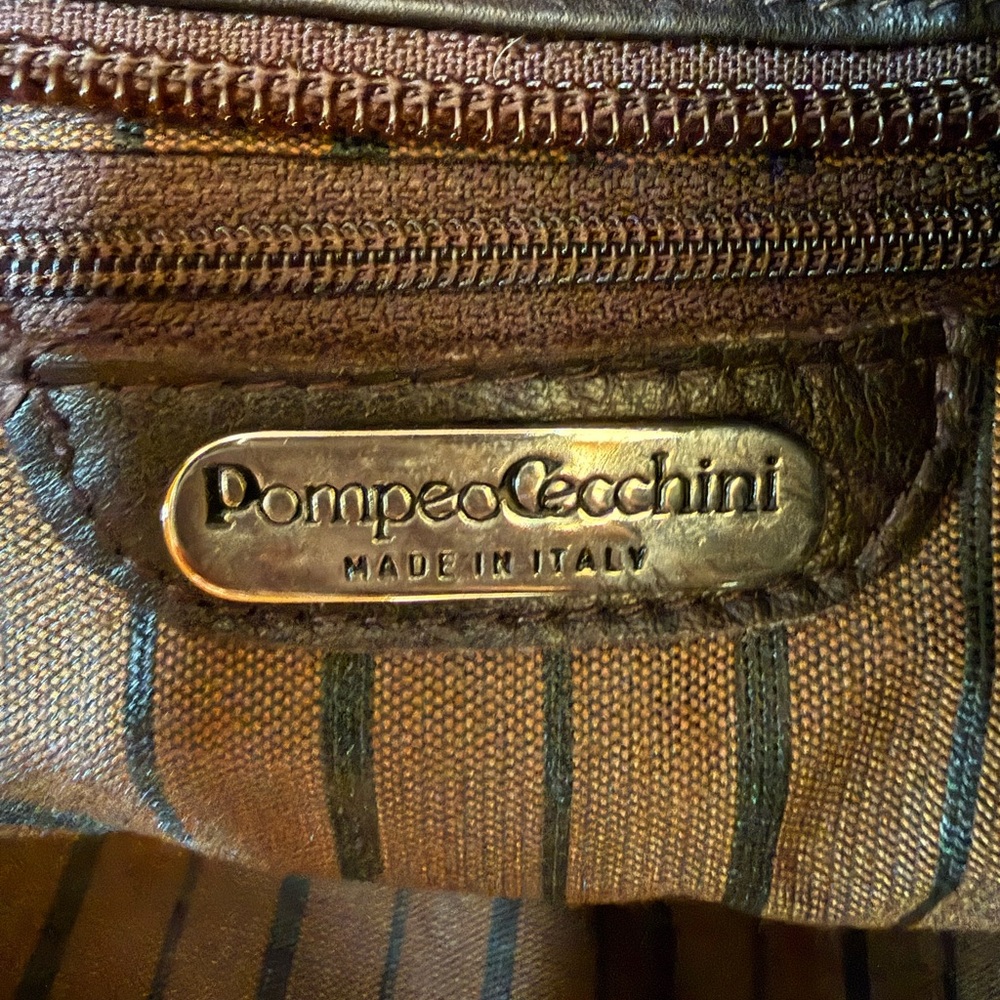 Pompeii Cecchini, made in Italy, minimalist dark brown beautifully made bag - Picture 2 of 13